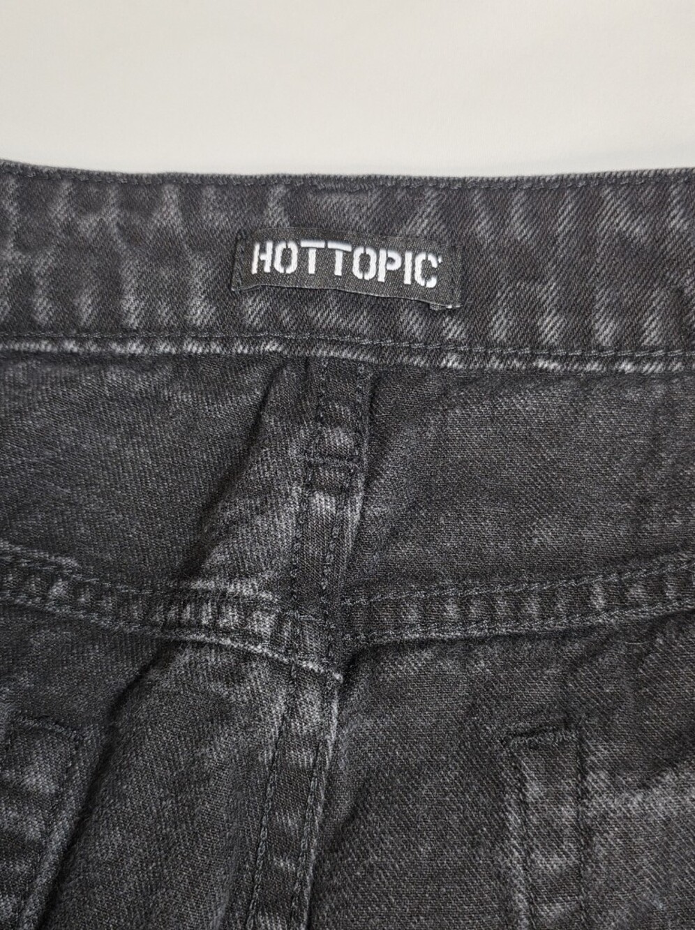 Hot Topic Wing & Star Print Black Wide Leg Jeans Womens Size 22 100% Cotton - Picture 7 of 12